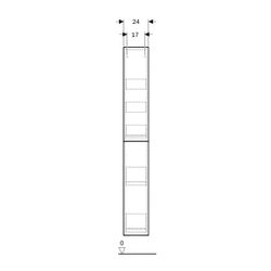 Geberit Hochschrank mit zwei Auszügen 24x180x48cm, Weiß hochglänzend/Glas, Weiß... GEBERIT-503011012 4025410126757 (Abb. 1)