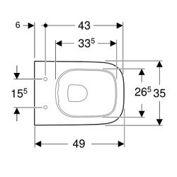 Geberit Smyle Square Wand-WC Tiefspüler Rimfree, Ausladung 49cm, KeraTect, Weiß... GEBERIT-500379018 4025416211884 (Abb. 1)