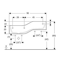 Geberit Bambini Spiel-/Waschlandschaft, 2 Waschplätze, tieferes Becken links B 90cm,... GEBERIT-502973SX1 4064746000287 (Abb. 1)