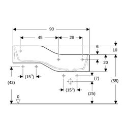 Geberit Bambini Spiel-/Waschlandschaft, 2 Waschplätze, tieferes Becken rechts B 90cm... GEBERIT-502974FY2 4064746000362 (Abb. 1)