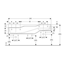 Geberit Bambini Spiel-/Waschlandschaft, 3 Waschplätze, tieferes Becken links B 140cm... GEBERIT-502975791 4064746000706 (Abb. 1)
