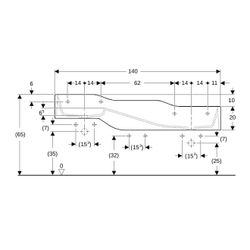 Geberit Bambini Spiel-/Waschlandschaft, 3 Waschplätze, tieferes Becken rechts B 140c... GEBERIT-502976002 4064746000720 (Abb. 1)