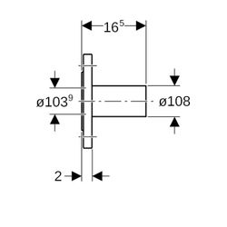 Geberit Mapress Edelstahl Flansch PN 10/16, mit Einschubende d 108mm, DN 100... GEBERIT-33752 4024723337522 (Abb. 1)