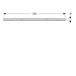 Geberit Option Square Lichtspiegel Beleuchtung beidseitig, Breite 120cm, Höhe 65cm, ... GEBERIT-819220000 4022009327632 (Abb. 1)