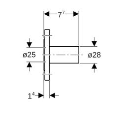 Geberit Mapress C-Stahl Flansch 6 bar, mit Einschubende Außendurchmesser 28mm, DN 25... GEBERIT-23765 4024723237655 (Abb. 1)