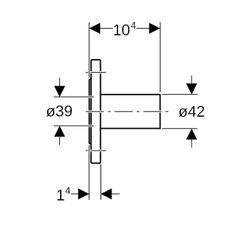 Geberit Mapress C-Stahl Flansch 6 bar, mit Einschubende Außendurchmesser 42mm, DN 40... GEBERIT-23767 4024723237679 (Abb. 1)