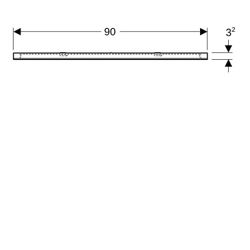 Geberit Option Square Lichtspiegel Beleuchtung oben, Breite 90cm, Höhe 65cm, Alumini... GEBERIT-819200000 4022009327625 (Abb. 1)