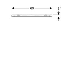 Geberit Option Square Lichtspiegel Beleuchtung oben, Breite 60cm, Höhe 65cm, Alumini... GEBERIT-819260000 4022009328042 (Abb. 1)