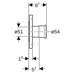 Geberit Mapress Edelstahl Flansch PN 10/16, mit Pressmuffe D 54mm, DN 50... GEBERIT-33738 4024723337386 (Abb. 1)