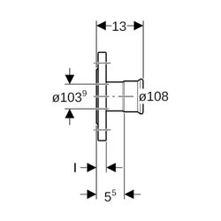 Geberit Mapress C-Stahl Flansch 10/16 bar, mit Pressmuffe Außendurchmesser 108mm, DN 100... GEBERIT-23761 4024723237617 (Abb. 1)