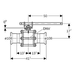 Geberit Mapress Edelstahl Kugelhahn mit Betätigungshebel, geflanscht Außendurchmesser 10... GEBERIT-92109 4024723921097 (Abb. 1)