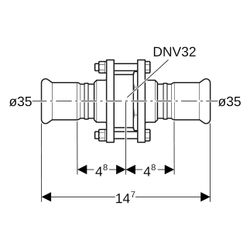 Geberit Mapress Edelstahl Rückschlagventil geflanscht Außendurchmesser 35mm, 16 bar... GEBERIT-92144 4024723921448 (Abb. 1)