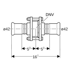 Geberit Mapress Edelstahl Rückschlagventil geflanscht Außendurchmesser 42mm, 16 bar... GEBERIT-92145 4024723921455 (Abb. 1)