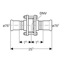 Geberit Mapress Edelstahl Rückschlagventil geflanscht Außendurchmesser 76,1mm, 16 bar... GEBERIT-92147 4024723921479 (Abb. 1)