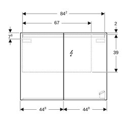 Geberit Option Spiegelschrank, Beleuchtung, 2 Türen, 90x70x15cm, CEE 7/4,7/3, verspi... GEBERIT-500583001 4025416533849 (Abb. 1)
