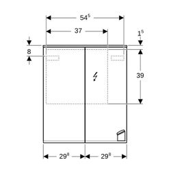 Geberit Option Plus Spiegelschrank, Beleuchtung, 2 Türen, 60x70x17,2cm, CEE 7/4,7/3,... GEBERIT-500593001 4025416533993 (Abb. 1)