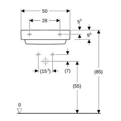 Geberit ONE Waschtisch Abgang horizontal, B 50cm, Tiefe 41cm, ohne Hahnloch, ohne Üb... GEBERIT-505018001 4025410593764 (Abb. 1)