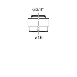 Geberit FlowFit Anschlussverschraubung für Eurokonus, für Systemrohre ML, PB d 16mm... GEBERIT-619055001 4064746013287 (Abb. 1)