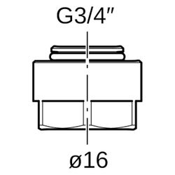 Geberit FlowFit Anschlussverschraubung für Eurokonus, für Systemrohre ML, PB D 16mm... GEBERIT-619055001 4064746013287 (Abb. 1)