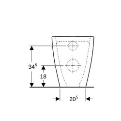 Geberit Acanto Stand-WC Tiefspüler, erhöht, wandbündig, geschlossene Form, Rimfree T... GEBERIT-500602012 4022009353228 (Abb. 1)