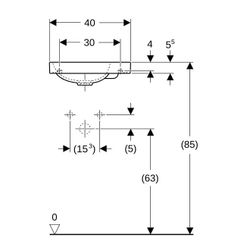 Geberit Acanto Handwaschbecken Hahnloch rechts, ohne Überlauf, Weiß/KeraTect... GEBERIT-500635018 4022009352979 (Abb. 1)