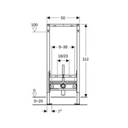 Geberit Duofix Element für Bidet, 112cm, für Metall-, Holzständerwände, universell B... GEBERIT-111510002 4064746030161 (Abb. 1)