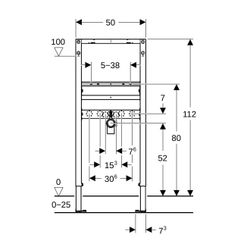 Geberit Duofix Element für Waschtisch 112cm, für Metall-, Holzständerwände, Standarm... GEBERIT-111430002 4064746029882 (Abb. 1)