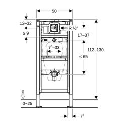 Geberit Duofix Element für Urinal, 112-130cm universell, für Metall-, Holzständerwän... GEBERIT-111616002 4064746030802 (Abb. 1)