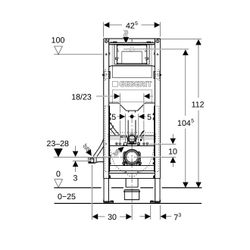 Geberit Duofix Element für Wand-WC 112cm, für Metall-, Holzständerwände, mit Sigma U... GEBERIT-111350006 4064746029691 (Abb. 1)
