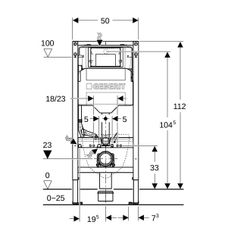Geberit Duofix Element für Wand-WC 112cm, für Metall-, Holzständerwände, mit Sigma U... GEBERIT-111300006 4064746029424 (Abb. 1)