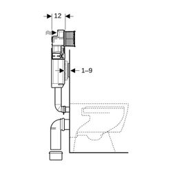 Geberit Sigma Unterputzspülkasten 12cm, 6 oder 3 Liter, mit Betätigung von vorne... GEBERIT-109301005 4025416753391 (Abb. 1)