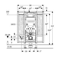Geberit Duofix Element für Wand-WC, 112cm, mit Sigma UP-Spülkasten 12cm, barrierefre... GEBERIT-111375006 4064746029776 (Abb. 1)