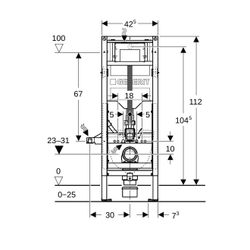 Geberit Duofix Element für Wand-WC, 112cm, mit Sigma UP-Spülkasten 12cm, barrierefre... GEBERIT-111396006 4064746029844 (Abb. 1)
