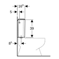 Geberit Aufputz 128 Aufputzspülkasten 2-Mengen-Spülung, Wasseranschluss seitlich ode... GEBERIT-128300115 4025416205197 (Abb. 1)