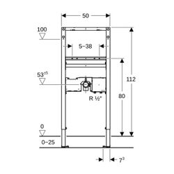 Geberit Duofix Element für Waschtisch, 112cm, elektronische Standarmatur mit UP-Funk... GEBERIT-111551002 4064746030383 (Abb. 1)