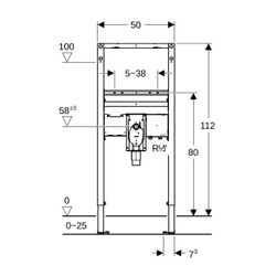 Geberit Duofix Element für Waschtisch, 112cm, elektronische Standarmatur mit UP-Funk... GEBERIT-111556002 4064746030420 (Abb. 1)