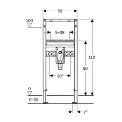 Geberit Duofix Element für Waschtisch 112cm für Metall-, Holzständerwände, Standarma... GEBERIT-111480002 4064746030048 (Abb. 1)