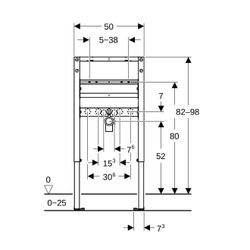 Geberit Duofix Montageelement für Waschtisch, 82-98x50x7,5cm, Stahl, beschichtet, 11... GEBERIT-111485002 4064746030055 (Abb. 1)