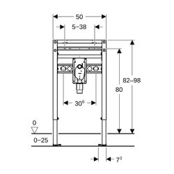 Geberit Duofix Element für Waschtisch, 82-98cm Standarmatur, mit UP-Siphon... GEBERIT-111489002 4064746030086 (Abb. 1)