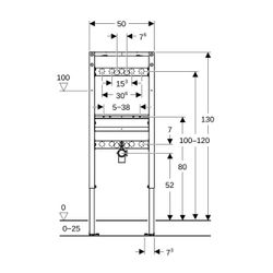 Geberit Duofix Element für Waschtisch 130cm, für Metall-, Holzständerwände, Wandarma... GEBERIT-111437002 4064746029929 (Abb. 1)