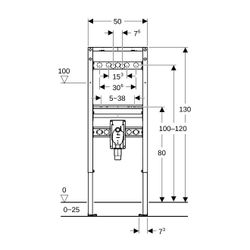 Geberit Duofix Element für Waschtisch 130cm für Metall-/Holzständerw., Wandarmatur A... GEBERIT-111477002 4064746030024 (Abb. 1)