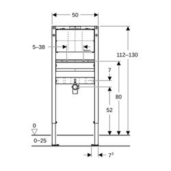 Geberit Duofix Element für Waschtisch 112-130cm Wandarmatur Unterputz, für Metall-, ... GEBERIT-111493002 4064746030116 (Abb. 1)