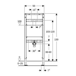 Geberit Duofix Element für Ausgussbecken 130cm, für Metall-, Holzständerwände, Wanda... GEBERIT-111450002 4064746029936 (Abb. 1)