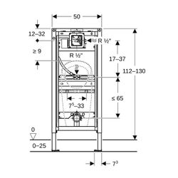 Geberit Duofix Element für Urinal, 112-130cm universell, für Sprühkopf, für Metall-,... GEBERIT-111676002 4064746030963 (Abb. 1)