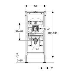 Geberit Duofix Element für Urinal, 112-130cm universell, für verdeckte Urinalsteueru... GEBERIT-111689002 4064746031007 (Abb. 1)