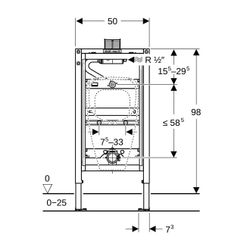 Geberit Duofix Element für Urinal, 98cm universell, für Betätigung von oben... GEBERIT-111617002 4064746030819 (Abb. 1)