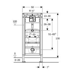 Geberit DuofixBasic Element für Urinal, 130cm universell, für Basic Urinalsteuerung,... GEBERIT-458603006 4064746032905 (Abb. 1)