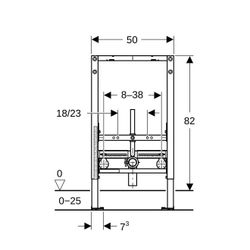 Geberit Duofix Montageelement für Bidet, 82cm, Stahl, beschichtet, 111515002... GEBERIT-111515002 4064746030192 (Abb. 1)