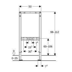 Geberit Duofix Element für Dusche, Badewanne 98-112cm, Wandarmatur Aufputz, für Meta... GEBERIT-111740002 4064746031076 (Abb. 1)
