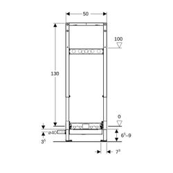 Geberit Duofix Element für Dusche, 130cm, mit CleanWall Wandablauf, Wandarmatur Aufp... GEBERIT-111589002 4064746030703 (Abb. 1)